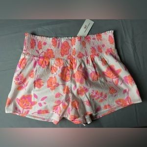 Vineyard Vines Woman's Summer Booms Smocked Shorts in Pink & Orange